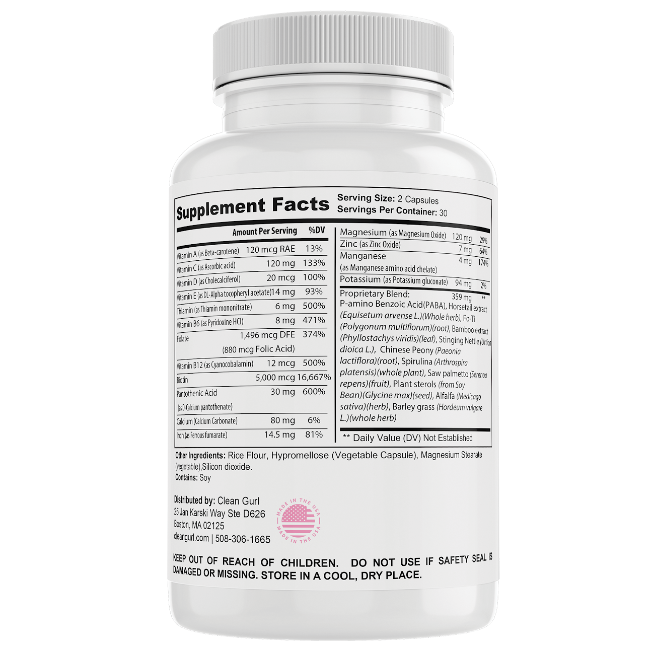 Clean Gurl Hair Vitamins with Biotin + DHT Blocker