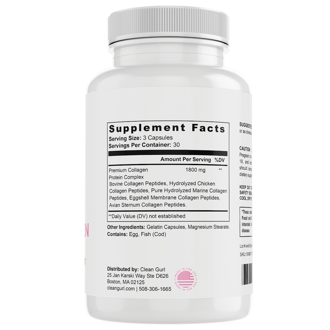 Clean Gurl Multi-Collagen Vitamins I,II,III,V,X